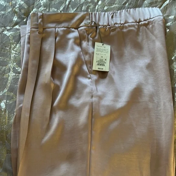 a new day Tan Wide Leg Pants with Elegant Pleats - Picture 10 of 10